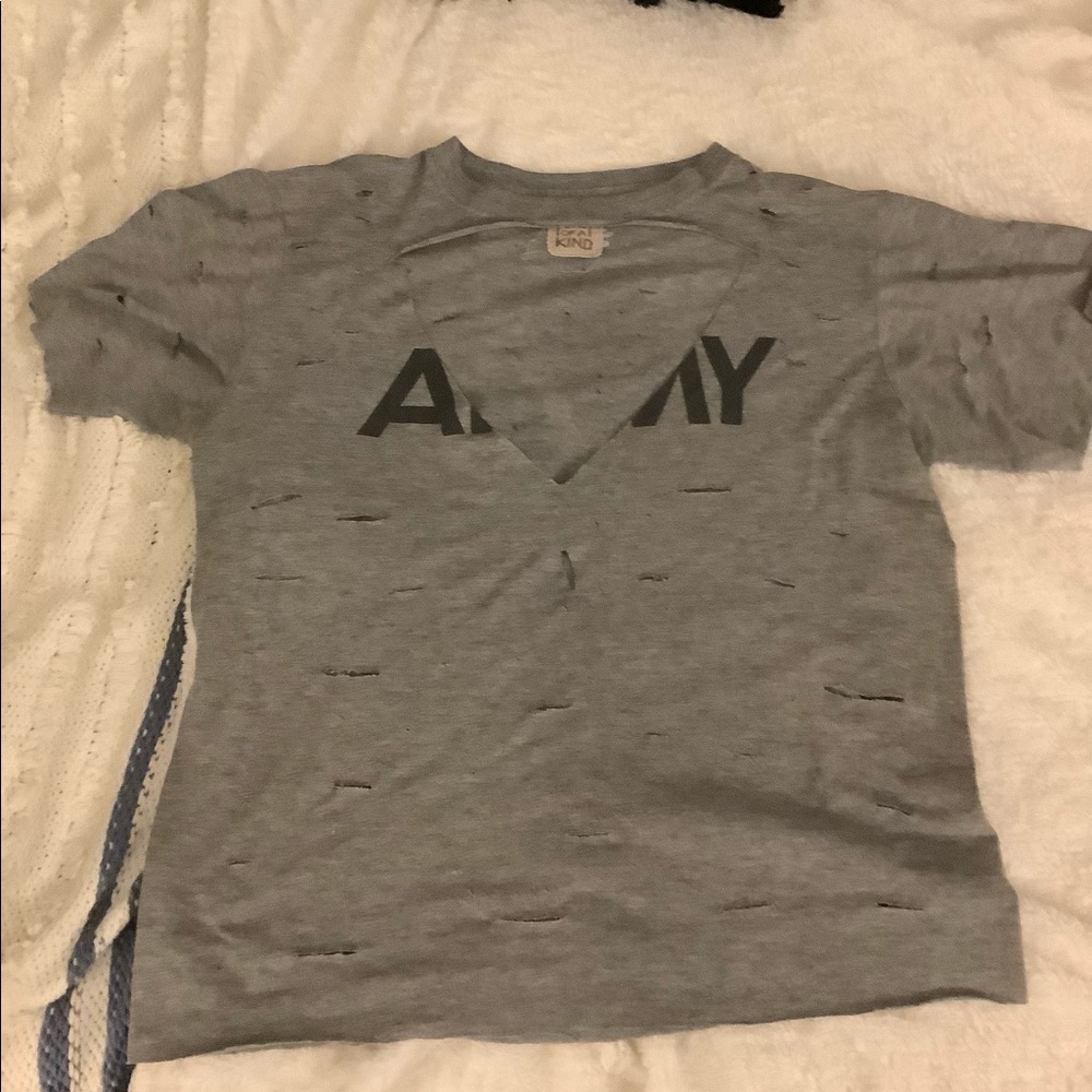 Grey ARMY graphic tee